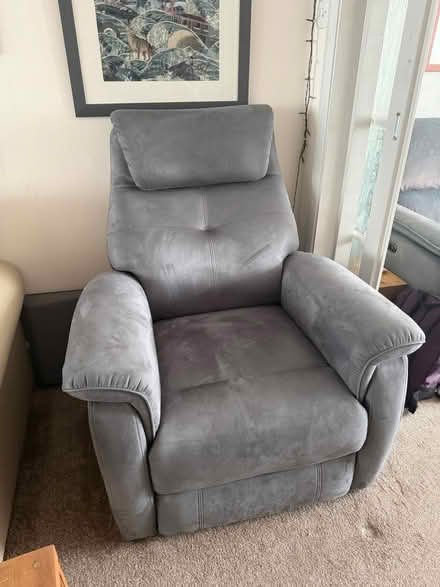 Photo of free Grey heated reclining armchair (Merstham) #1