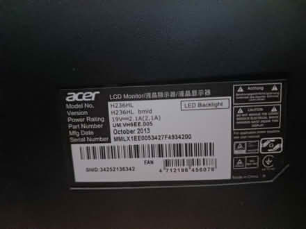 Photo of free Acer monitor (Shepherds Bush W12) #2