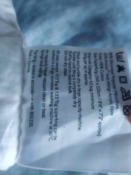 Photo of free 4.5 TOG Superking Duvet (Liphook GU30) #3