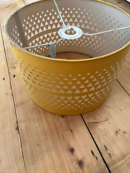 Photo of free Yellow & silver lampshade (Shoscombe) #1
