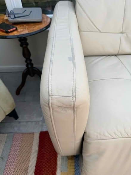 Photo of free Cream reclining leather sofa (Merstham) #2