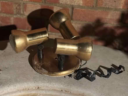 Photo of free 3-head adjustable brass spotlight (West Ealing) #1