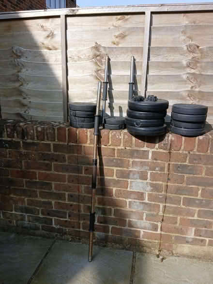 Photo of free Dumbbells barbell and weight plates (Fort Pitt ME1) #1
