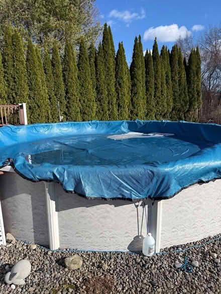 Photo of free 27’ round above ground pool items (Whitinsville on Clover Hill Rd) #1