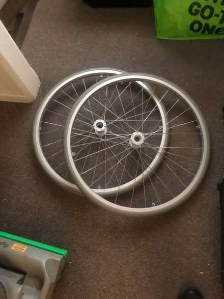 Photo of free Wheelchair wheels with solid tires (BN1) #1