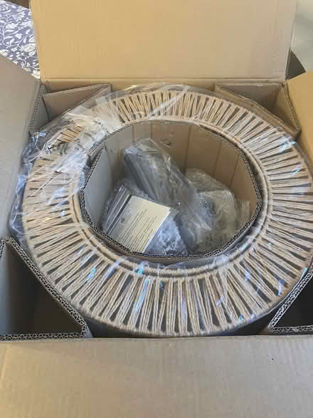 Photo of free 19” Rattan Chandelier (Dupont Circle) #3