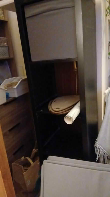 Photo of free Black lkea kallax unit plus boxes (HP2 grovehill) #1