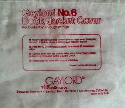 Photo of free Acetate book jacket covers (Ithaca/Caroline) #2