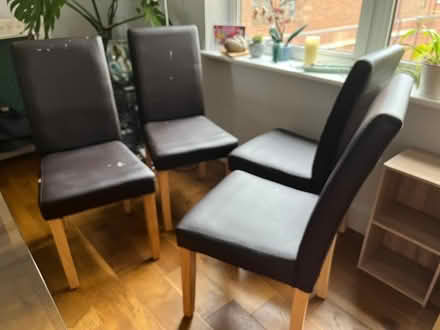 Photo of free 4 x high back faux leather chairs (Borough Underground SE1) #2