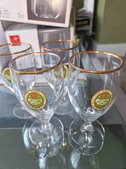 Photo of free Small Carlsberg glasses x 4 (Dublin 6w) #2