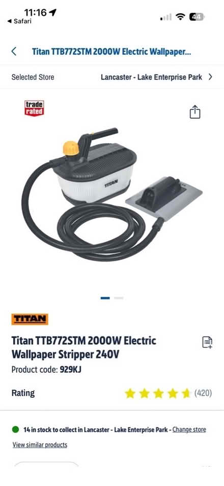 Photo of Wallpaper stripper (Bowerham LA1) #1