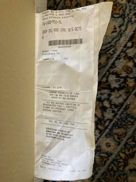 Photo of free Elongated twin box spring (Winsted) #3