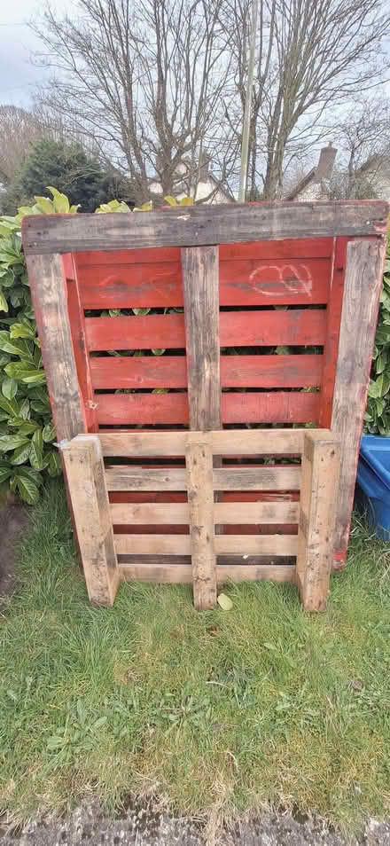 Photo of free Wooden Pallets - 1x full size, 1x half size (Ysceifiog CH8) #1