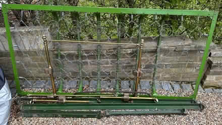Photo of free Metal bed frame with brass head and foot end (Lexden CO3) #1