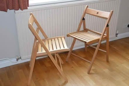 Photo of free 2 folding wooden chairs (Beaconsfield HP9) #1