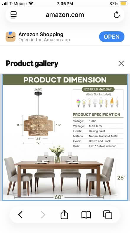 Photo of free 19” Rattan Chandelier (Dupont Circle) #2