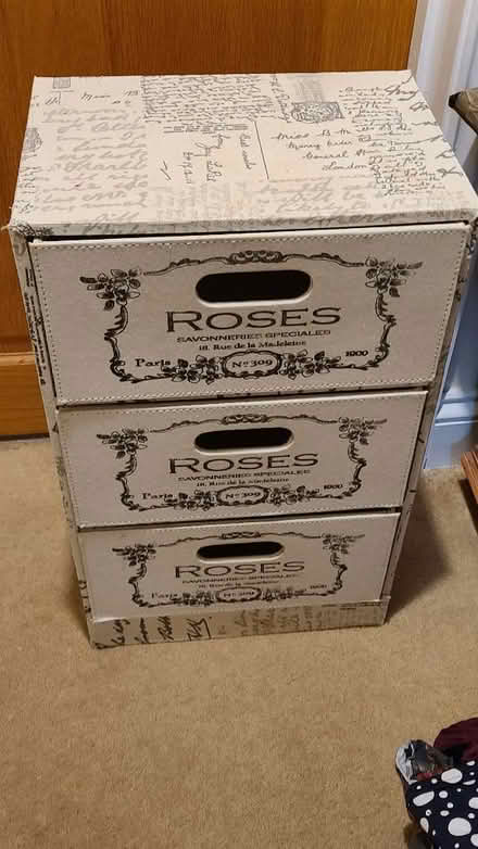 Photo of free Small fabric covered wooden drawer unit (Ickburgh IP26) #1