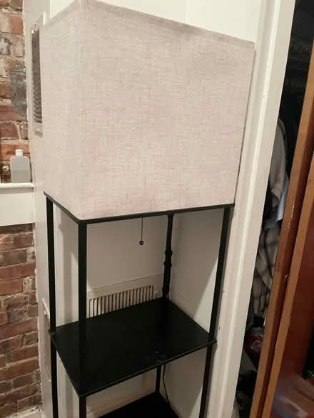 Photo of free Black Metal Shelf Unit with Lamp (Morningside Heights) #1