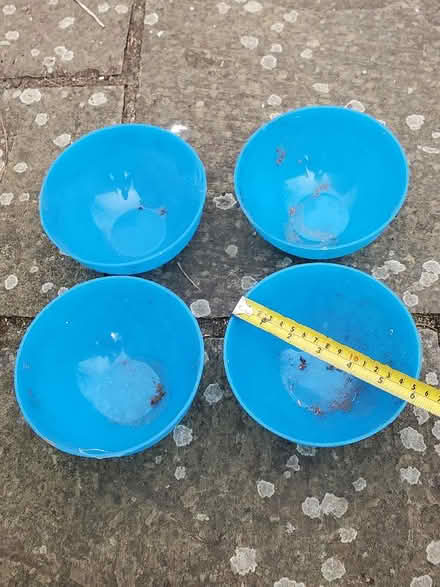 Photo of free 4 blue plastic bowls (Dyke Road area BN1) #1