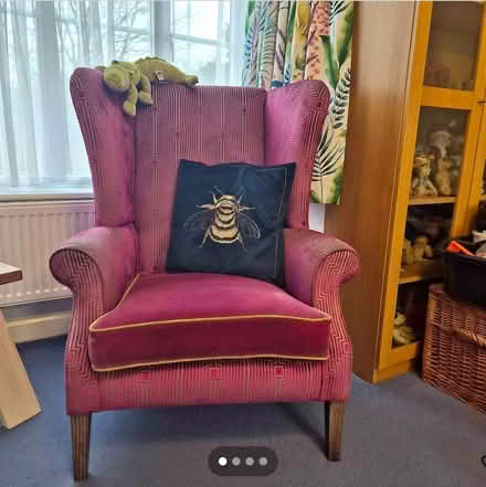 Photo of free Pink and gold wing back chair (Laindon SS15) #1