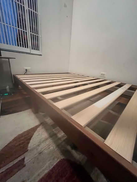 Photo of free Full Size Wooden Bed Frame w/ slats (Morningside Heights) #2