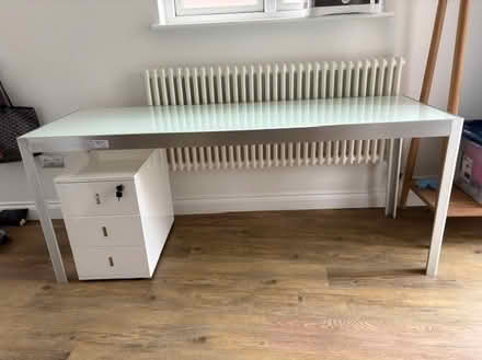 Photo of free Glass topped Desk or Sideboard (Haslemere GU27) #1