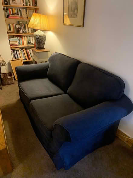 Photo of free Dark blue sofa (Tregrehan Mills PL25) #1