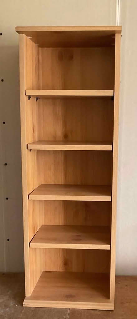 Photo of free A tall narrow wooden 5 shelf unit (Shefford SG17) #1
