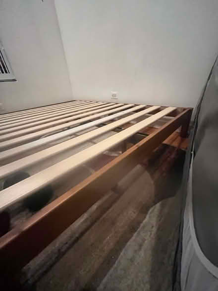 Photo of free Full Size Wooden Bed Frame w/ slats (Morningside Heights) #4