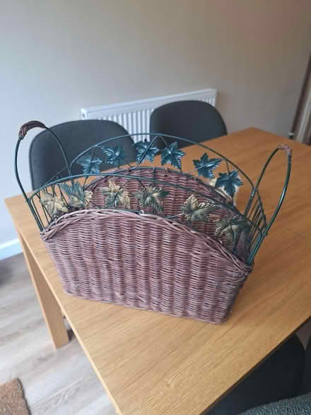 Photo of free Rattan/Metal Magazine Rack (Bedhampton PO9) #1