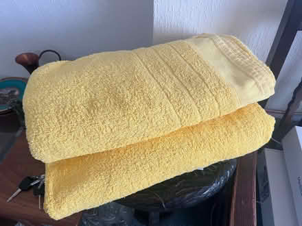Photo of free Two yellow bath sheets (large towels) (Eastbourne BN21) #1