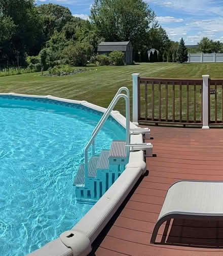Photo of free 27’ round above ground pool items (Whitinsville on Clover Hill Rd) #2