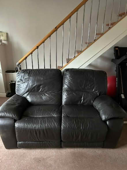 Photo of free Brown leather reclining sofa (Marton Bank FY4) #1