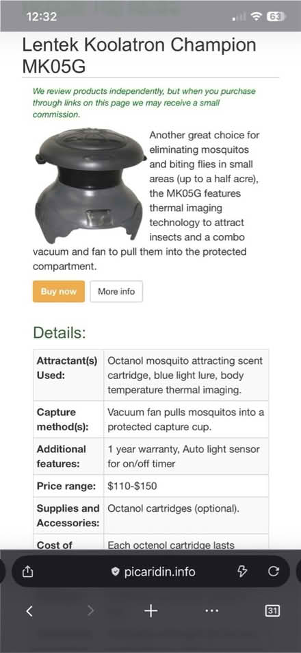 Photo of free Lentek mosquito trap (San Rafael) #2