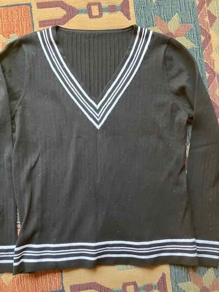 Photo of free sz L. tennis sweater, black top (south sunnyvale) #1