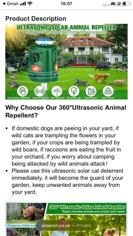 Photo of free Outdoor animal repeller šā⬠(Waddon) #2