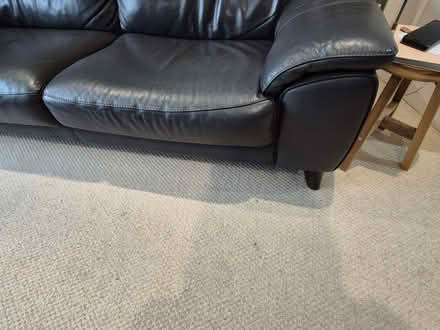 Photo of free 3 seater dark grey leather sofa (Southbrook NN11) #2