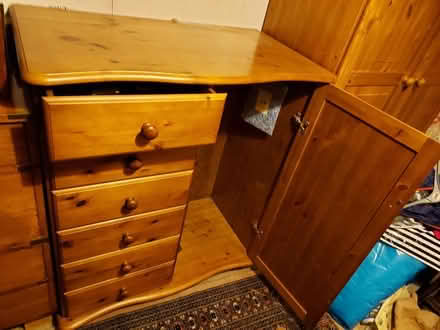 Photo of free Solid Pine Wardrobe, Chest & Mirror (Barnes Close DT10) #2