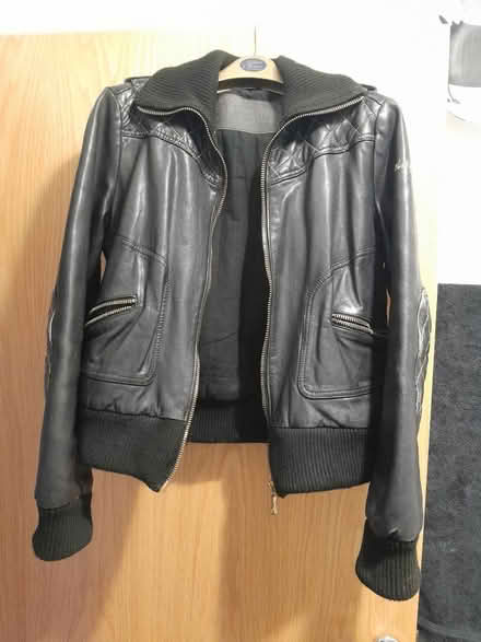 Photo of free Black leather jacket - S/M (abingdon OX14) #1