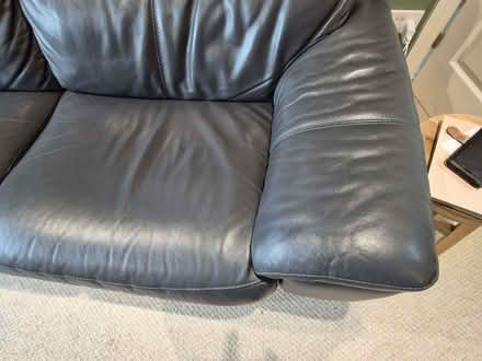 Photo of free 3 seater dark grey leather sofa (Southbrook NN11) #3
