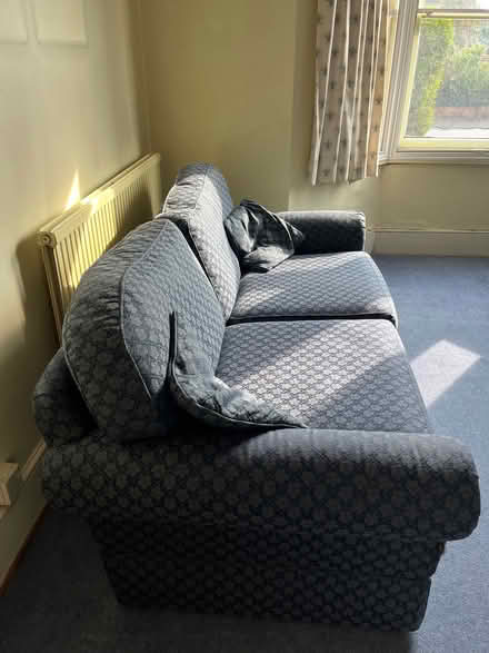 Photo of free M&S blue sofa (Pangbourne RG8) #2