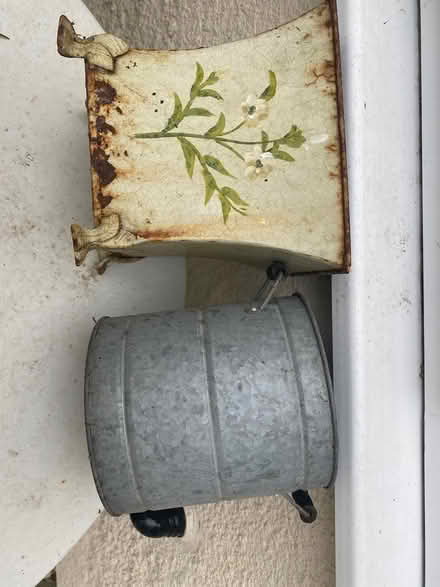 Photo of free Two metal plant pots (Cheltenham Fairview GL52) #1
