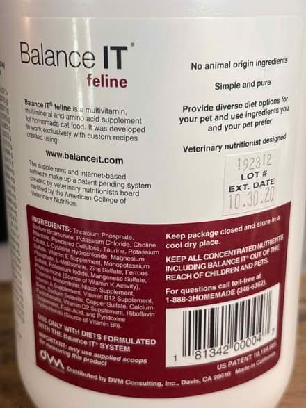 Photo of free Feline supplement (High st and brookdale ave.) #3