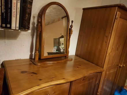Photo of free Solid Pine Wardrobe, Chest & Mirror (Barnes Close DT10) #1