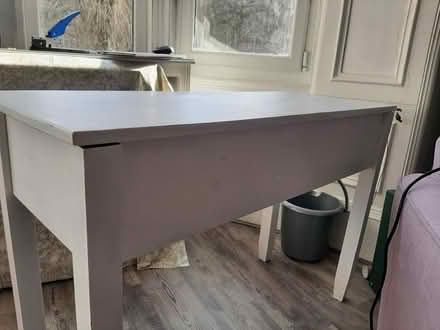 Photo of free White wood desk with drawer (Ibrox G51) #2