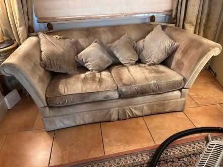 Photo of free Laura Ashley velvet sofa no rips no stains 170cms long 90cm (Finchingfield CM7) #3