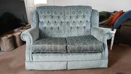Photo of free 2-seater sofa, duck-egg blue (Newburgh KY14) #2