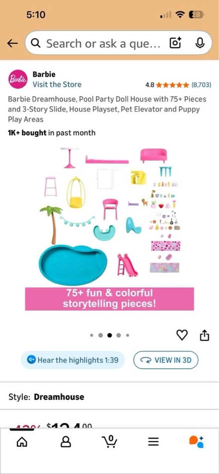 Photo of free Barbie Dream House with slide/pool (San Anselmo) #2