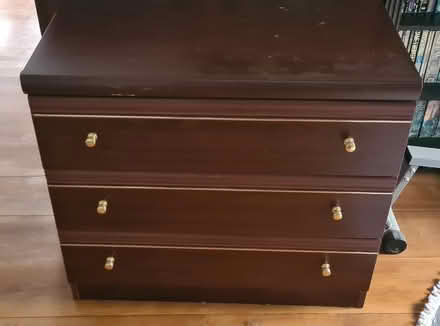 Photo of free Dark wood chest of drawers (Ysceifiog CH7) #1