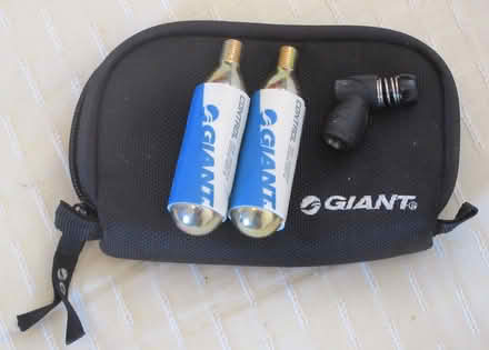 Photo of free Two Giant Bicycle 16g CO2 inflators, tap and bag (Kingsway) #1